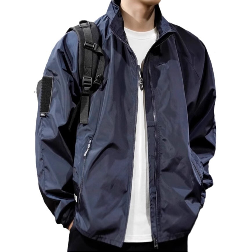 Men's Spring And Autumn Stand Designer Jacket Collar Workwear American Style Water-resistant Fabric Jacket Loose Fit