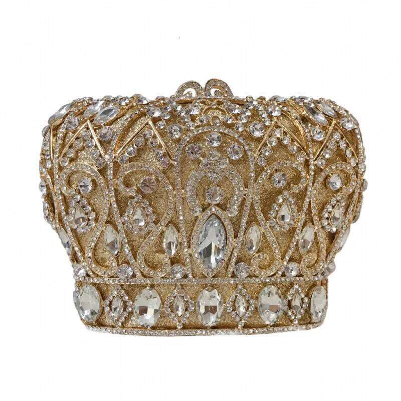 Dia-Encrusted Dinner Crown Shape Crystal European And American Banquet Dress Clutch Women's Bag Chain Luxury Bag