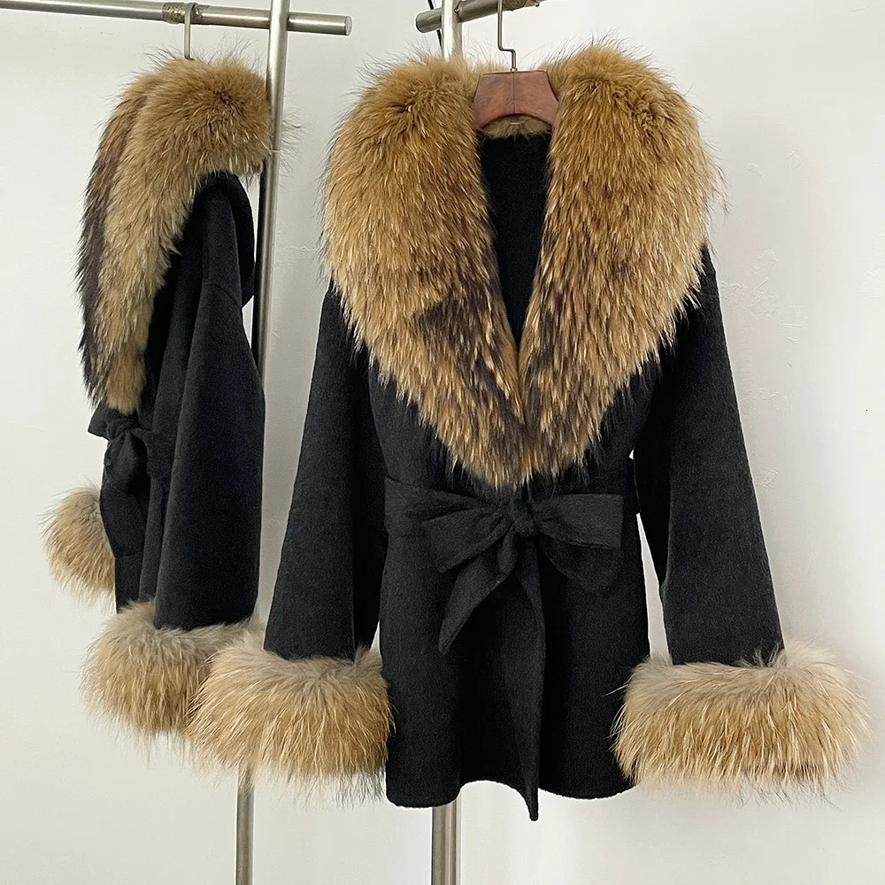 Wool Coat Fur Removable Spring Real Fox Women Winter y Natural Woolen Jacket Long Sleeve Ladies Streewear 251028