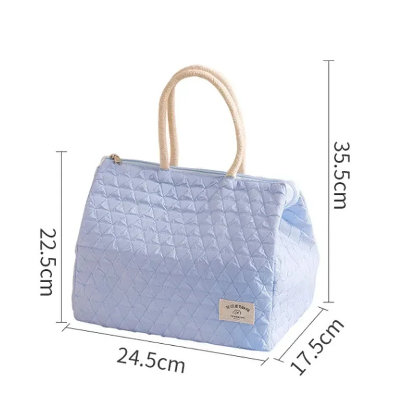 Portable Lunch Box Bag Fashionable Simple Large Capacity Women Waterproof Tote Bag Insulation Food Bag for Office Workers 251029