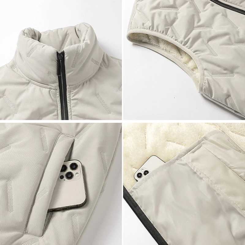 YJKVUR Autumn Winter 2025 New Windproof Outdoor Vest Men Sleeveless Casual Coats Camping Hiking Warm Fleece Thick Waistcoat W251029