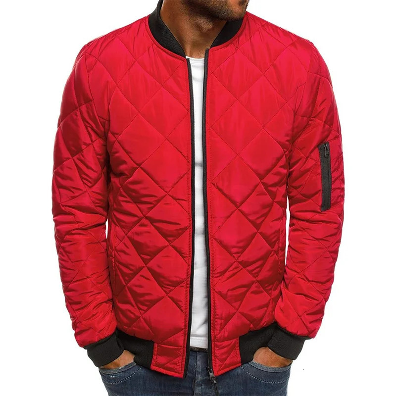 Winter Jacket Mens Baseball Collar Mesh Pressed Lightweight Jacket Vintage Flight Casual Long Sleeve 251028