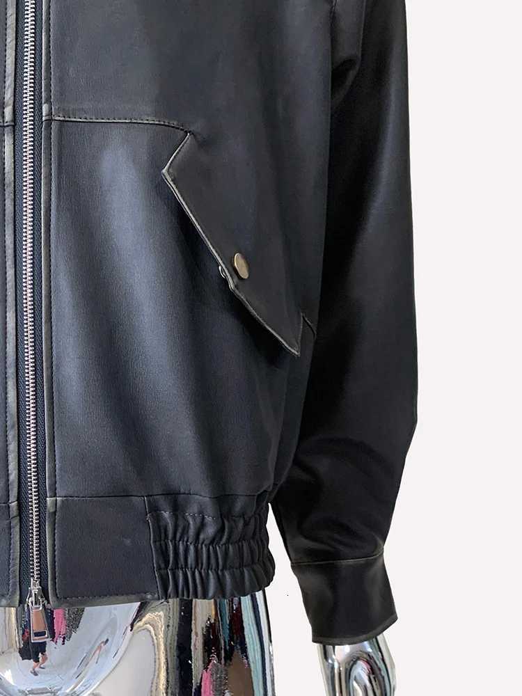 Nerazzurri Spring Autumn Short Washed Distressed Black Faux Leather Jacket Men Turndown Collar Luxury Designer Emo Clothes 2024T251029