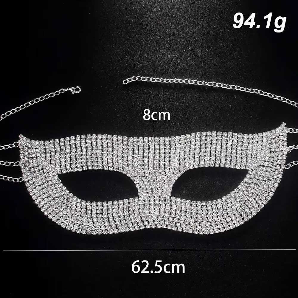 Halloween Rhinestone Eye Mask Cosplay Dance Face Accessories Nightclub Jewelry Crystal Sexy Veil Mask Chain Party for Women GiftW251029