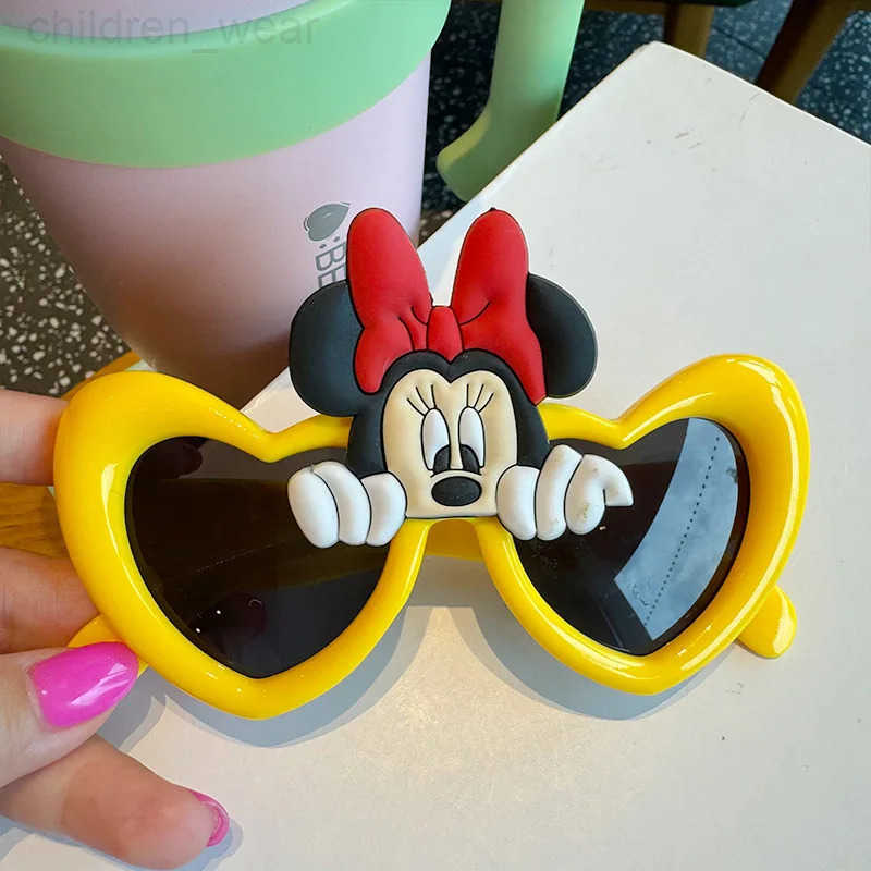 Disney Minnie Sunglasses Kawai Mickey Mouse Cartoon Anime Figures Glasses UV Protection Bow Girls Beach Glasses Birthday Gifts H251029