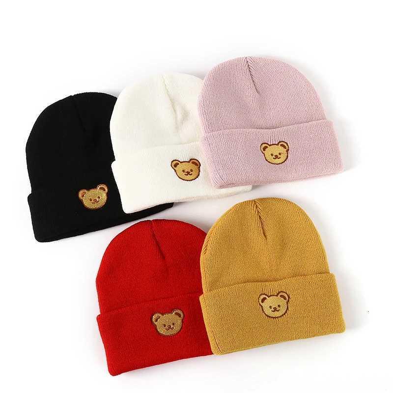 Cartoon Bear Soft Wool Baby Beanies Autumn Winter Warm Toddler Knitted Hat For Boys Girls Kids Skullies Cap Cute Children Bonnet251028