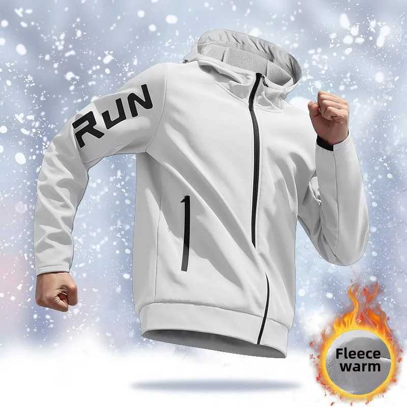Mens Winter Running Plush Jacket Windproof QuickDry Cycling Outdoor Training Coat for Autumn Winter Outdoor Training Clothes J251029
