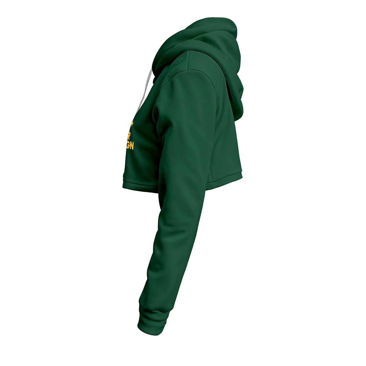 Women's Cropped Hoodie | DTF All-Over Print | Front Back Sleeve Design | 100% Polyester Fleece | Regular Fit Casual Pullover