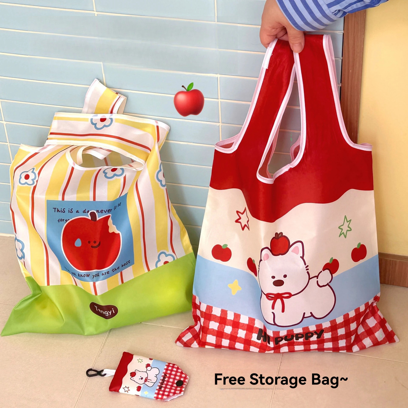 Cute Shopping Bag Large Capacity Supermarket EcoFriendly Bag Foldable And Easy To Carry Bag Together 251029