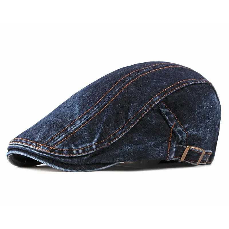 Four Seasons Denim Solid sboy Caps Men Washed Flat Peaked Cap Women Painter Beret Hats 16 251013