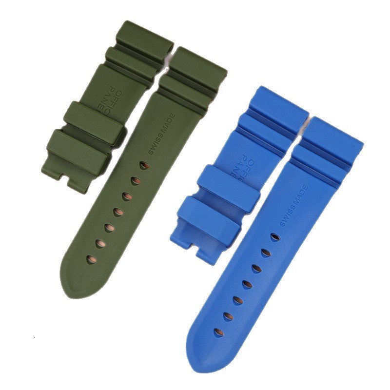 Top quality 24mm 26mm Nature silicone rubber strap For Panerai strap watch band Waterproof watchband free tools 220412