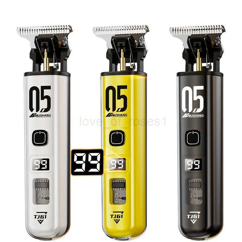 Professional mens electric hair cutter set 1 piece with LED display screen mens electric shaving blade gap free hairdressin Z251029