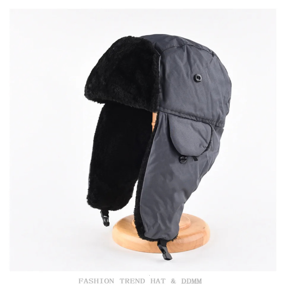 Unisex Men Women Russian Hat Trapper Bomber Warm Trooper Ear Flaps Winter Ski Solid Fluffy Faux Fur Cap Headwear Bonnet 251013