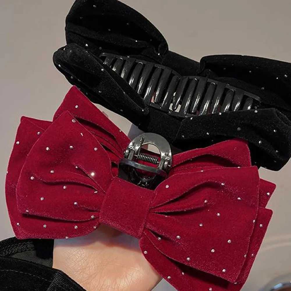 Bow Hair Clips Large Claw Crab Hair Accessories Flash Velvet Hair Clips For Hair French Hairpin Hair Volume Clip Advanced 2025W251028