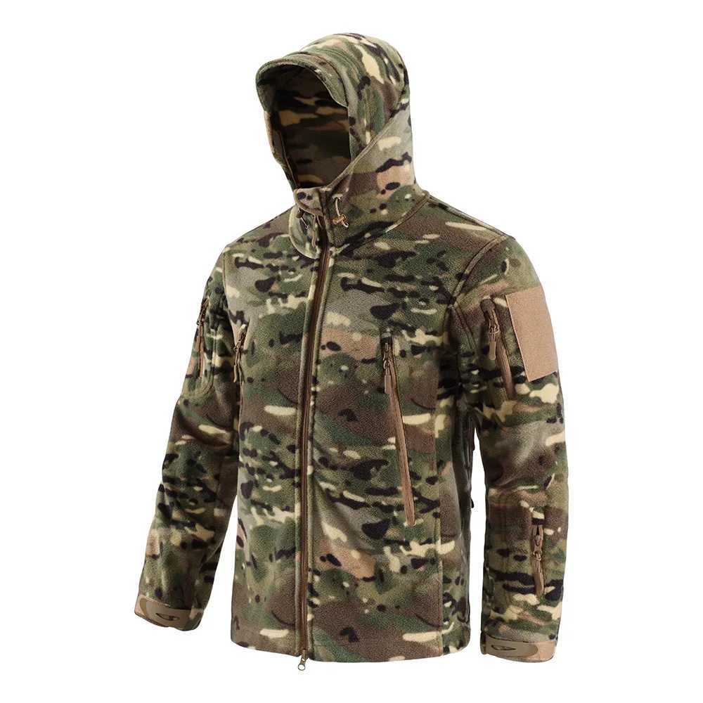 Autumn Winter Warm Fleece Tactical Jacket Men Outdoor Hiking Sports Heated Jackets Camouflage Hooded Coat Inner Tops Work Wear J251029