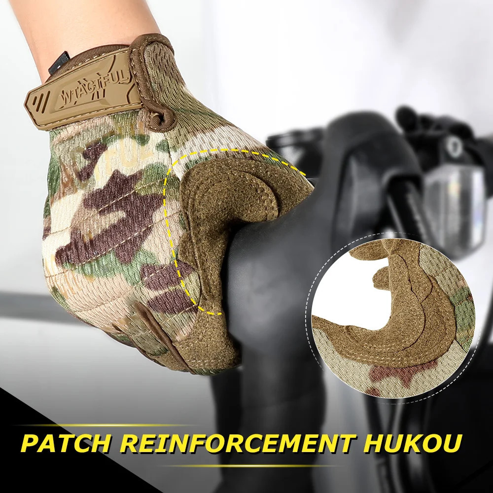 TouchScreen Tactical Gloves Camouflage Paintball Shooting Airsoft Combat Hunting Shockproof Full Finger Glove Bicycle Men Women 251013