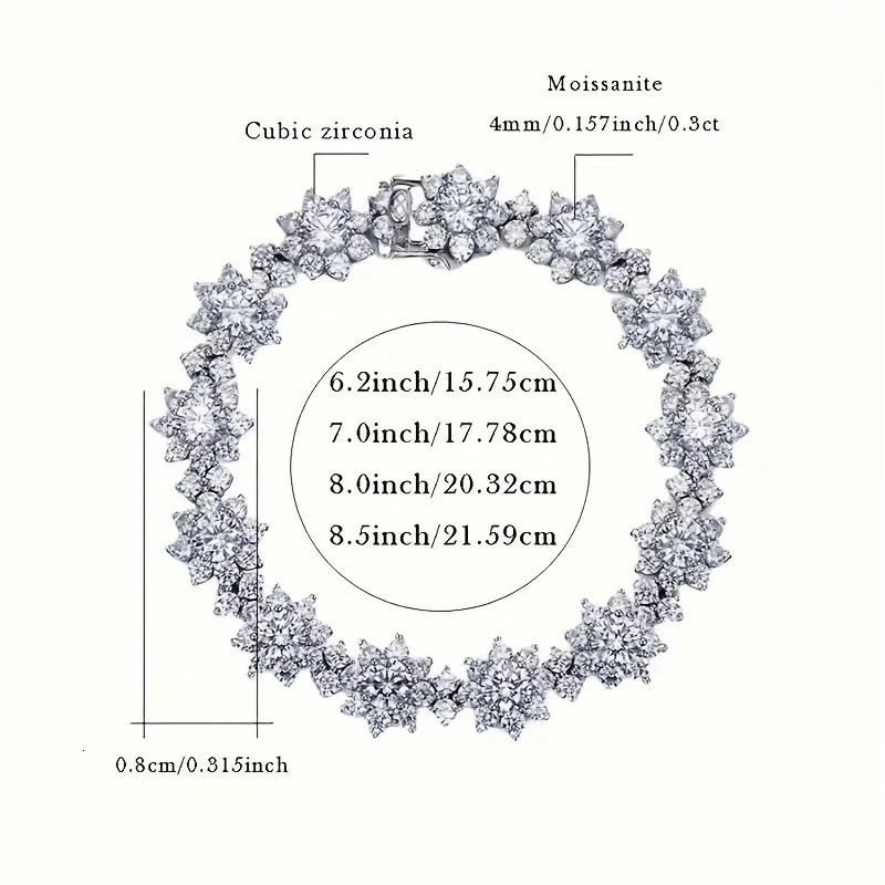 Metis D Color VVS1 Bracelet For Women 925 Sterling Silver Diamond Sunflower Bangle Wedding Bridal Hand Jewelry 251028