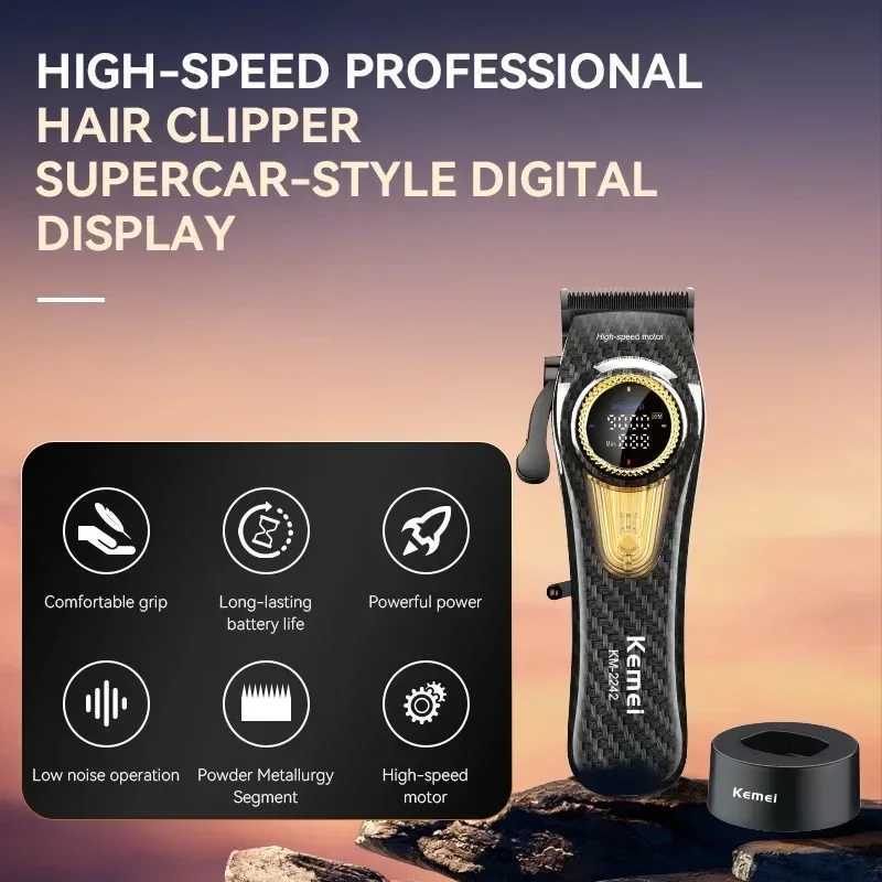 Kemei 2242 Professional Cordless Hair Clipper Barber Electric Hair Trimmer Rechargeable Fade Hair Cutter Cutting Machine for Men M251029
