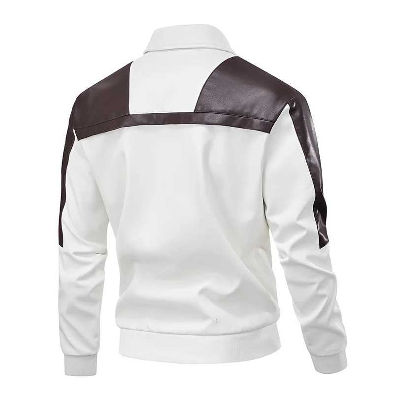 Mens PU Leather Jackets Spring Autumn Cycling Jacket New Fashion Design Outerwear European Style Motorcycle Leather CoatT251029