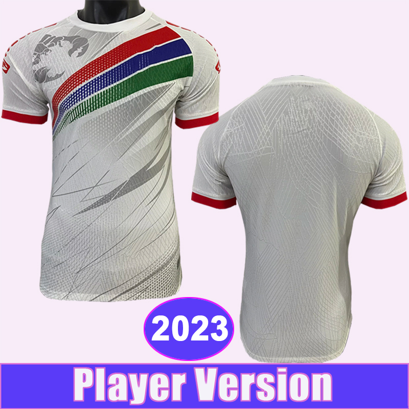 2023 Gambia Mens Player Soccer Jersey Away Football Shirt Short Sleeve Adult Uniforms