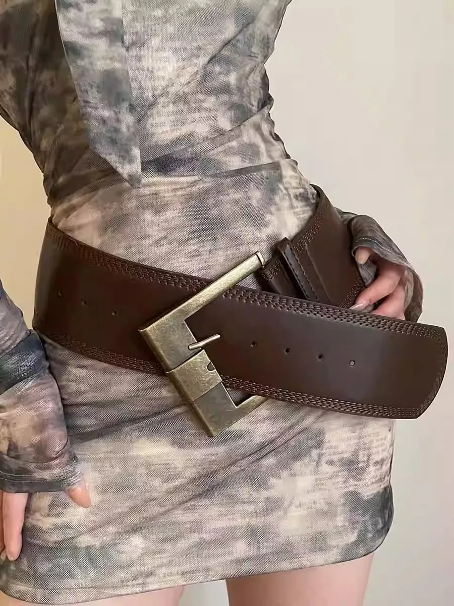 Punk Style Wide Belt for Women American Sexy Style Girdle with Skirt Jeans Waist Belt 251013