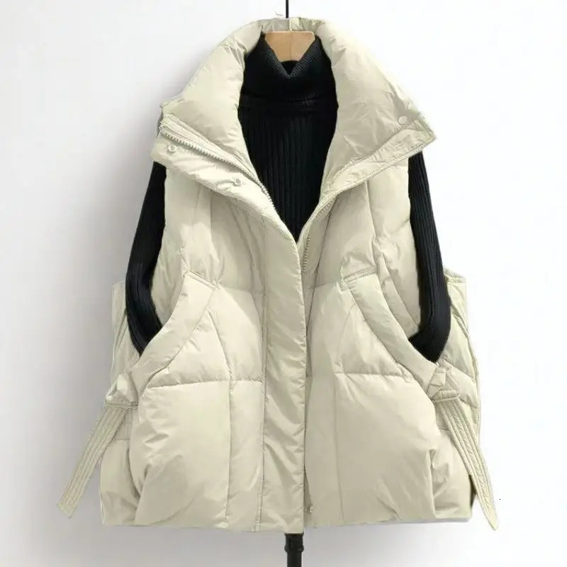 Autumn Winter Plus Size Womens Down Cottonpadded Vest Coat Female Elegant Warm Waistcoat Jacket Fashion Overwear 251027