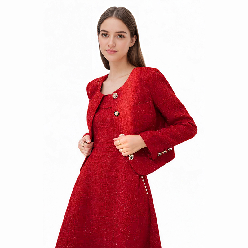 Prom Dresses Women's Red Glitter Midi Dress, Spaghetti Strap Pearl Detail Formal Gown, Cocktail & Evening Party A-Line Dress YJY0002