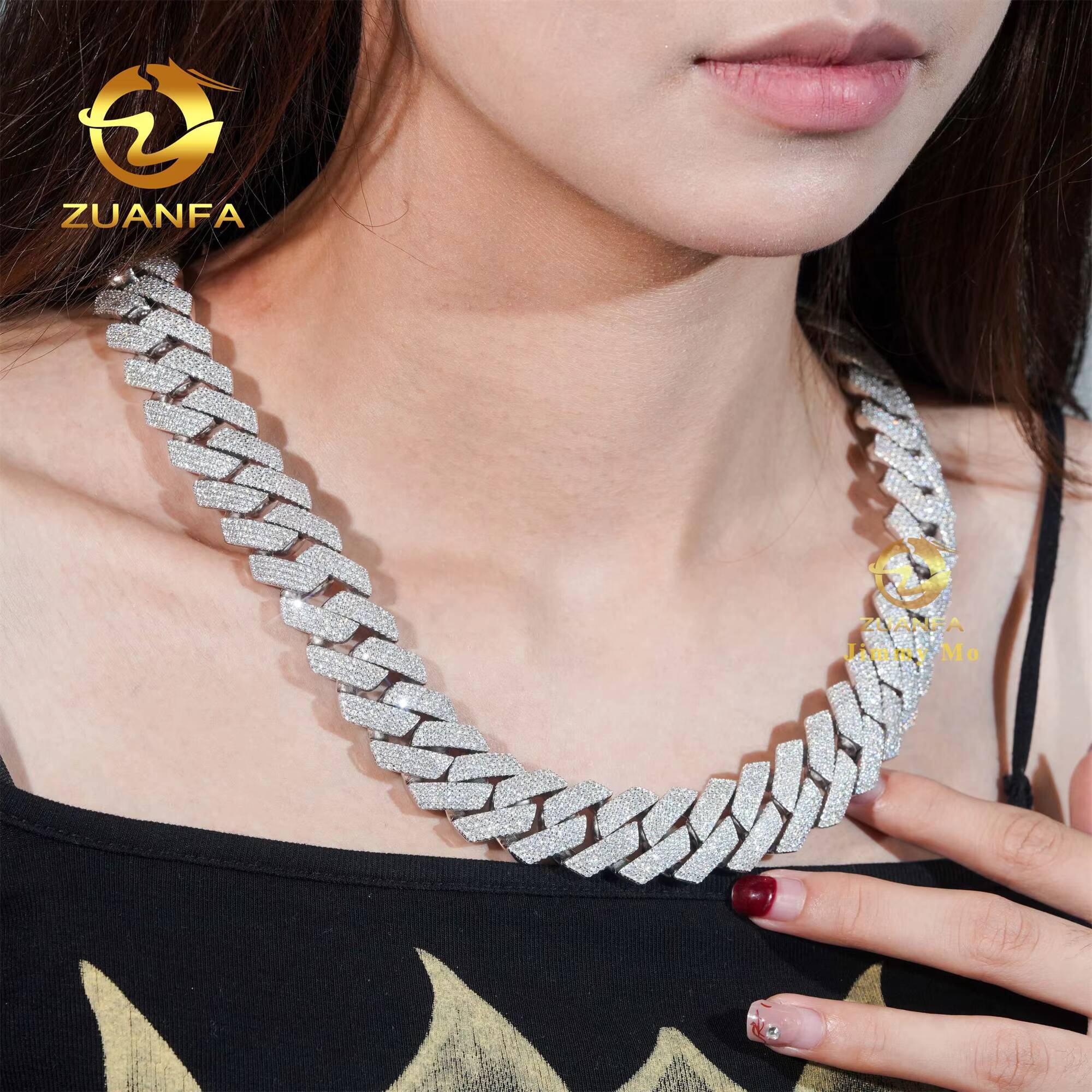2026 20MM Big Heavy Cuban Necklace 925 Sterling Silver Iced Out VVS Moissanite Lab Diamond Hip Hop Jewelry Miami Cuban Link Chain