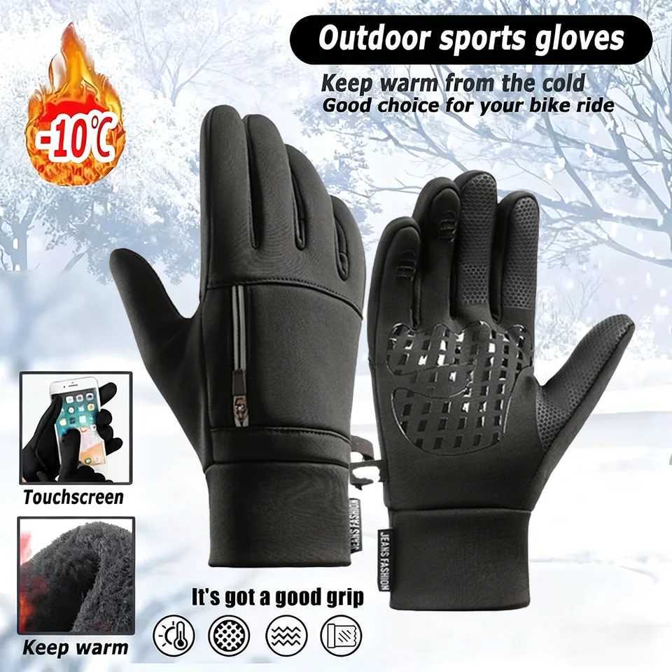 Outdoor Skiing Gloves Unisex POCkets Designed Locking Anti Slip Touch Screen Full Finger Gloves Cycling Sports Gloves J251029
