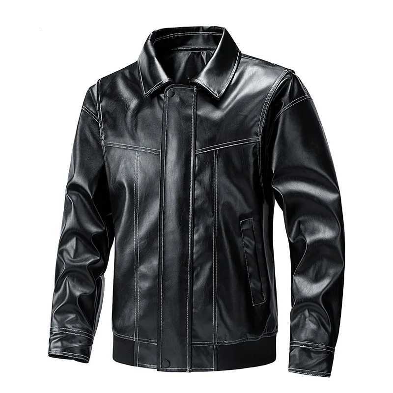 Men Fashion Leather Jacket Autumn Motorcycle Coats Male Outdoor Casual Motor Biker PU Leather JacketT251029