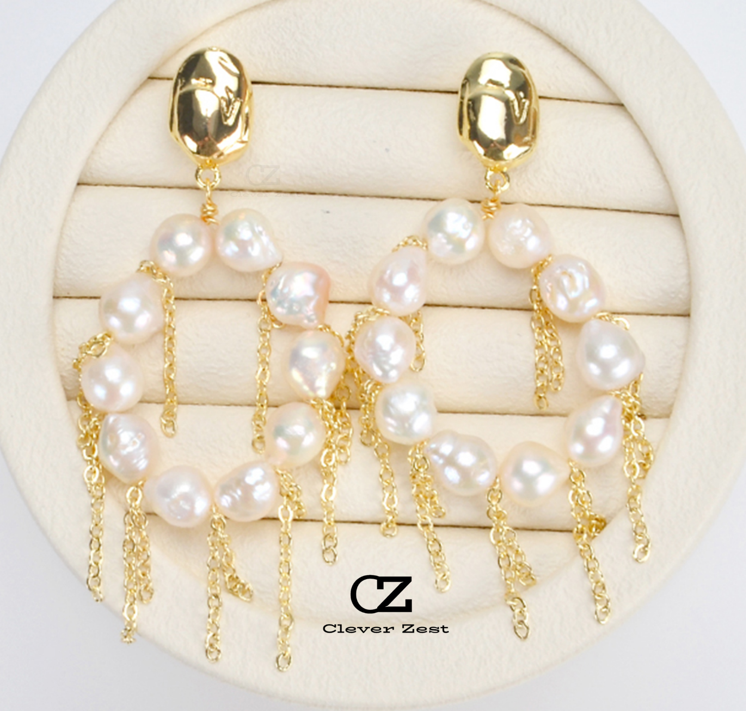 Natural White Millet Baroque Pearl Fringe Earrings 14K Gold-Filled Fashionable Versatile Trend-Setting Anniversary Gift Best Friend Gift