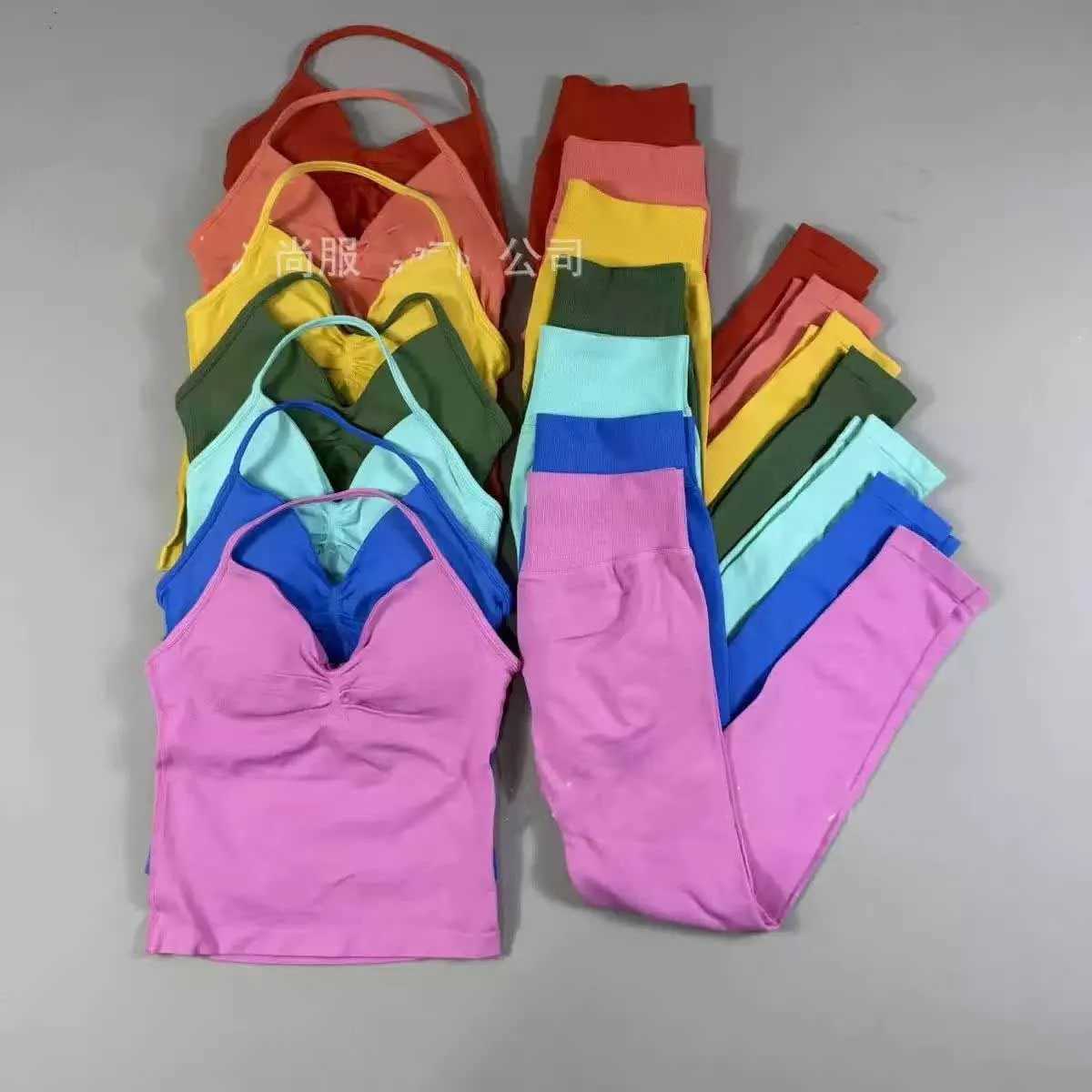 DFYoga 2Pcs Gym Set Seamless High Impacts Leggings Sports Bra Top Workout Outfit Fitness Activewear Running Training ClothesXJ251029