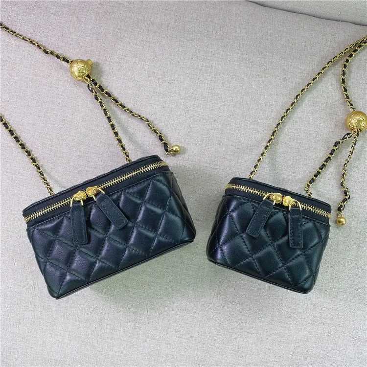 Hot Sale Of The Season New Mini Leather Womens Bag Metal Ball Chain Crossbody Bag Single luxury bag Shoulder Bag Hip Hop Style round Barre W251029