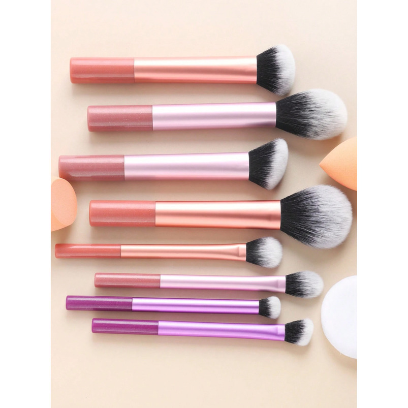 Best-Selling 8-Piece Crystal Mini Portable Makeup Brush Set Pink Handle Synthetic Fiber Makeup Tools Makeup Brushes