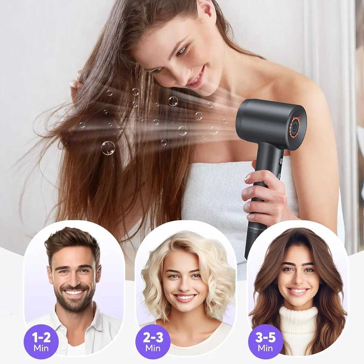 2025 New Professional High Speed Hair Dryer Cold Hot blower Negative Ion Silent Touch Screen Hair Dryer For Home Hair Salons W251029