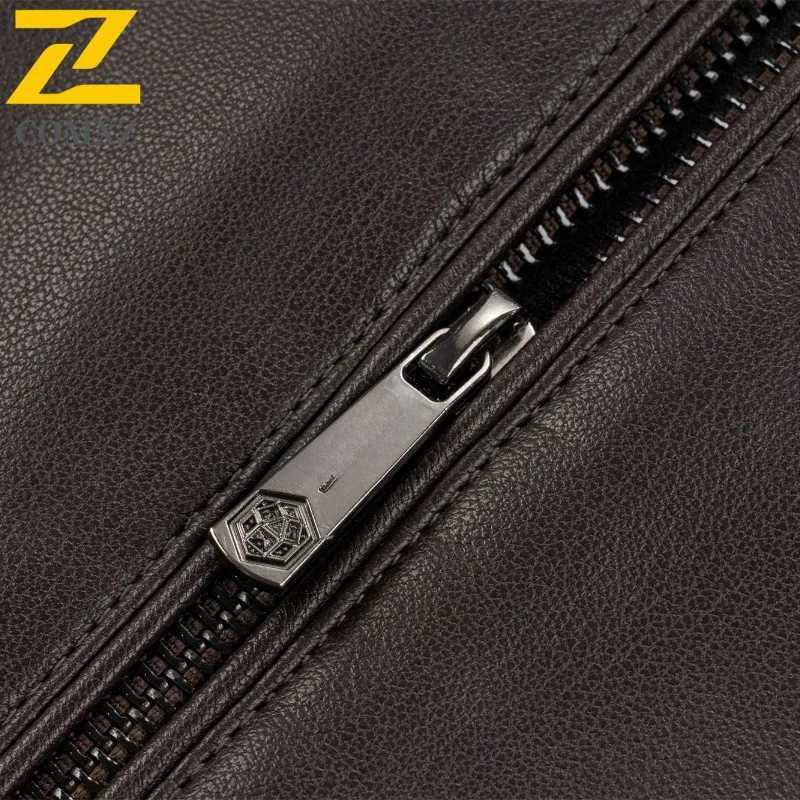 Light Luxury Leather Jacket 2025 Autumn New Classic Stand Collar Leather Coat Male Fashion Zipper Design Leather OuterwearT251029
