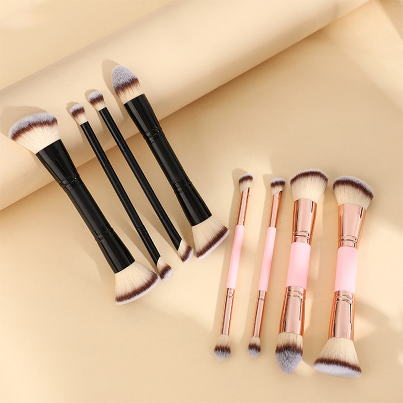 Creative Makeup Brushes Soft Bristles, Portable, Non-Shedding 4-Piece Facial Makeup Brush Set Fluffy, Non-Absorbent Powder Brush Factory Customizable