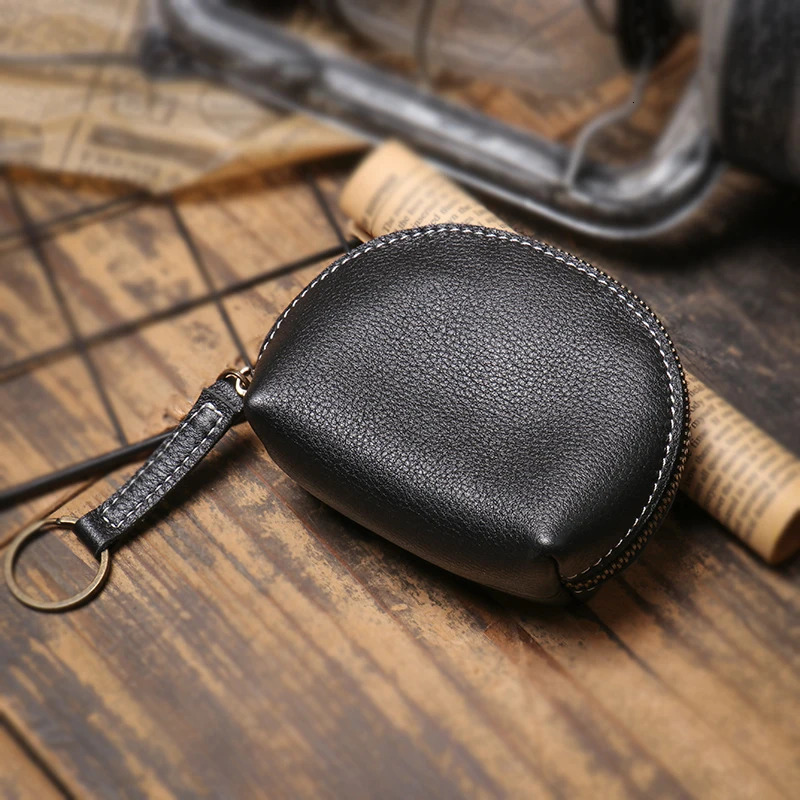LUOKIR High Grade Real Leather Coin Purse Mens Fashion Key Bag Women Small Wallet Bank Card Bluetooth Headset Organizer 251029