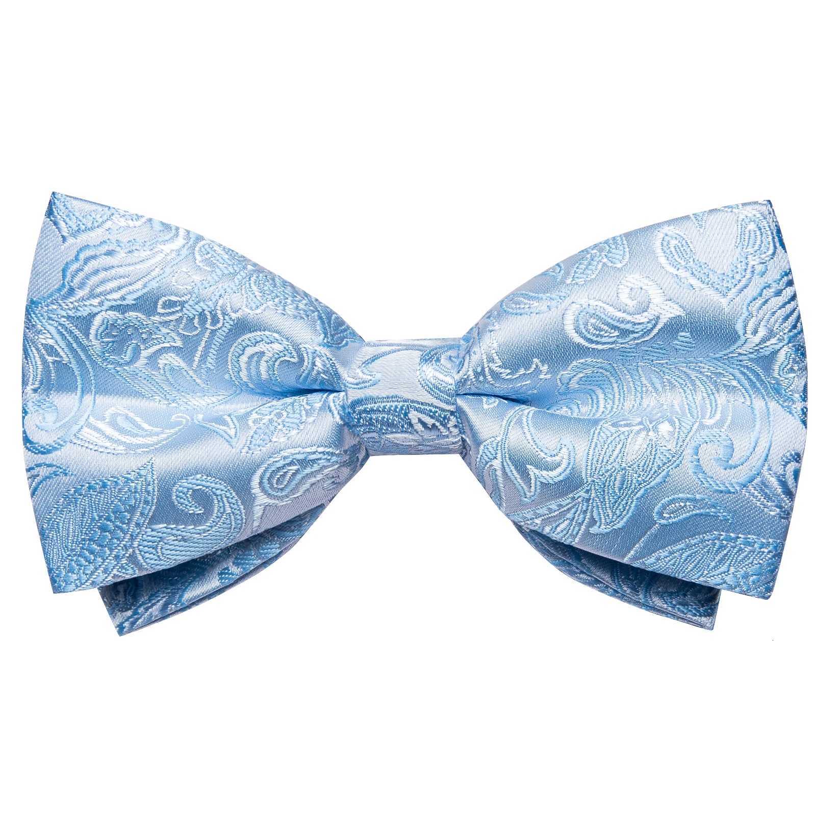 Suit Vest With Bow Tie Pocket Square Cufflinks Light Blue Black Red Paisley Luxury Wedding Prom Tuxedo Waistcoat for Men W251029