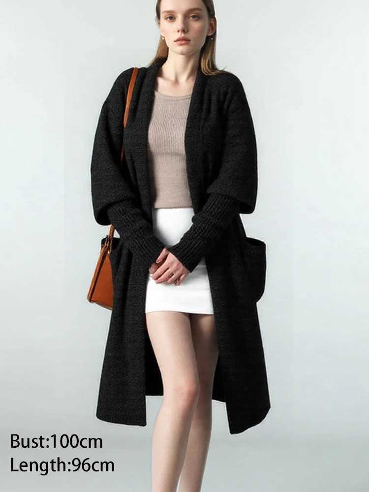 New Fashion Thicken Knitted Long Cardigan Sweater Women Autumn Winter Long Sleeve Sweater Coat Casual Loose OutwearT251028