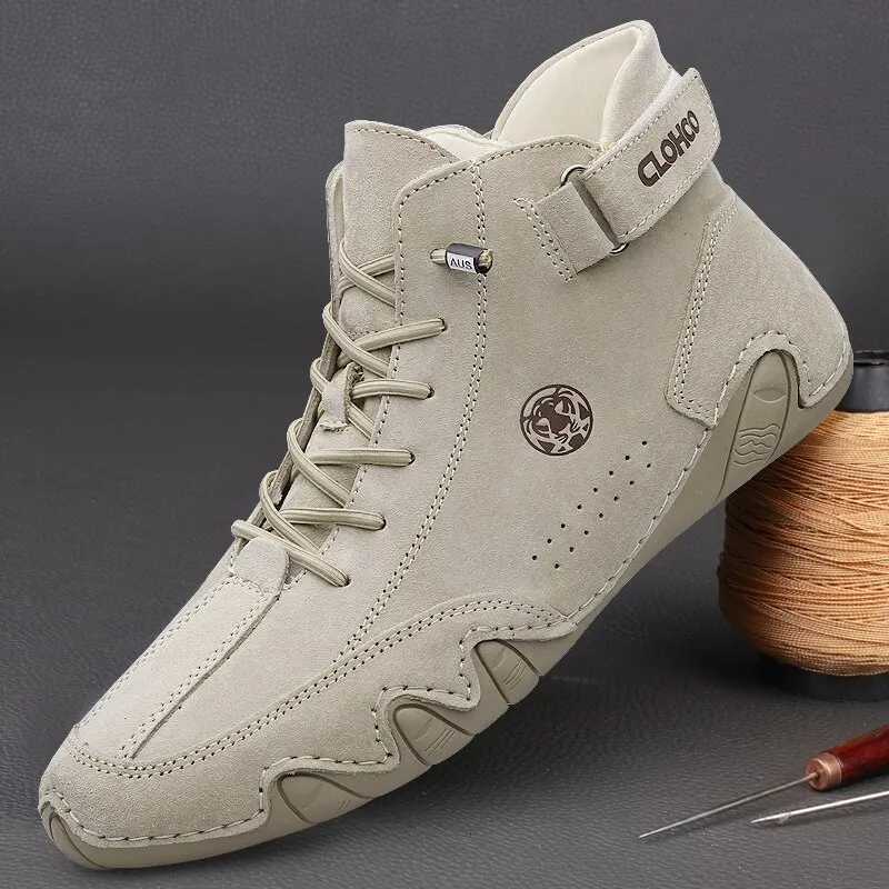 Mens Genuine Leather Shoes Ankle Boots 2023 Men Sneakers Outdoor Light LaceUp Casual Shoes Fashion Loafers Winter Warm Boots Z251029