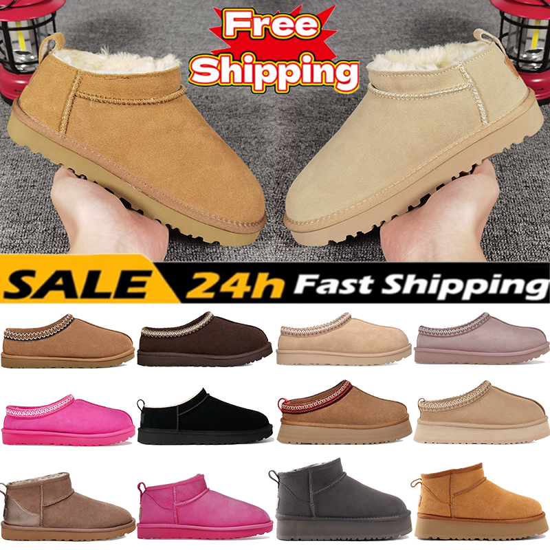 Classic Micro Slippers Tasman LTHR Regen Tazz Fur Slides Australia Ultra Mini Platform Snow Boots sheepskin winter Suede Wool boot Men Women Designer Booties