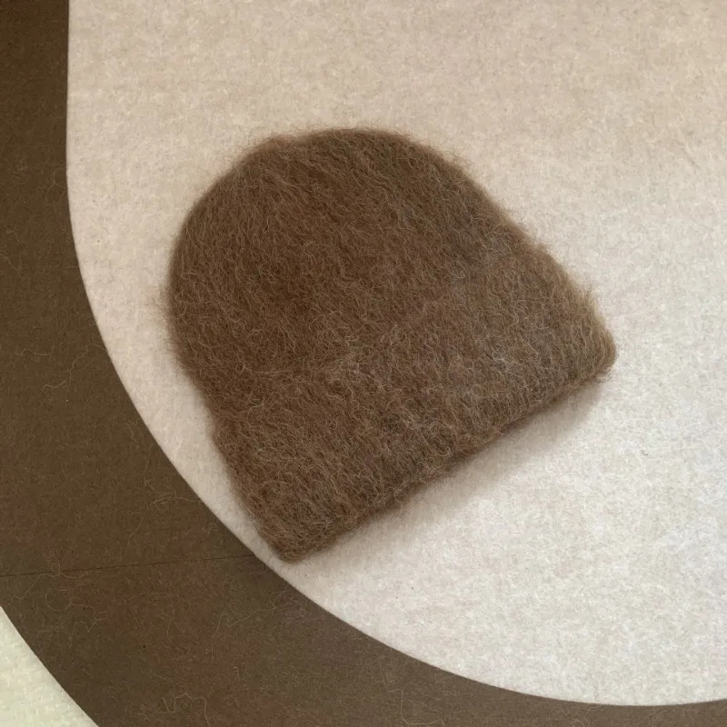 Korean Style Wool Blend Brushed Knitted Cold Hat Women Men Causal Solid Woolen Beanie Fashion Warm Soft Skullies Cap Female Male 251013