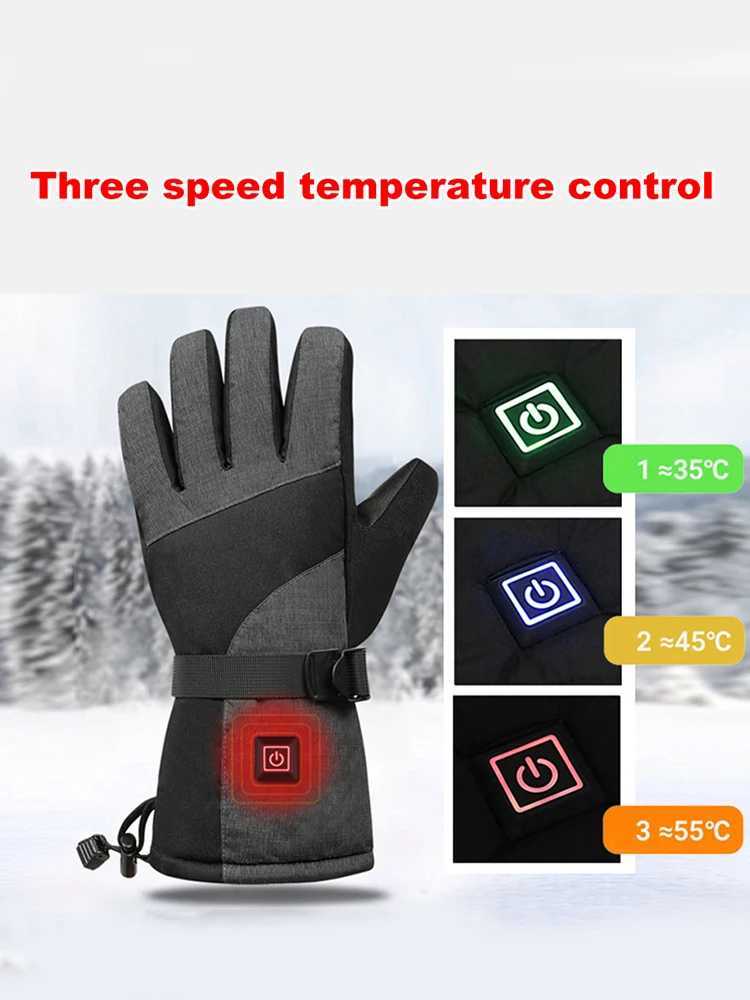 Unisex Winter Heating Gloves 3 Speed Temperature Outdoor Cycling Gloves Touchscreen NonSlip Waterproof Windproof for Women Men J251029
