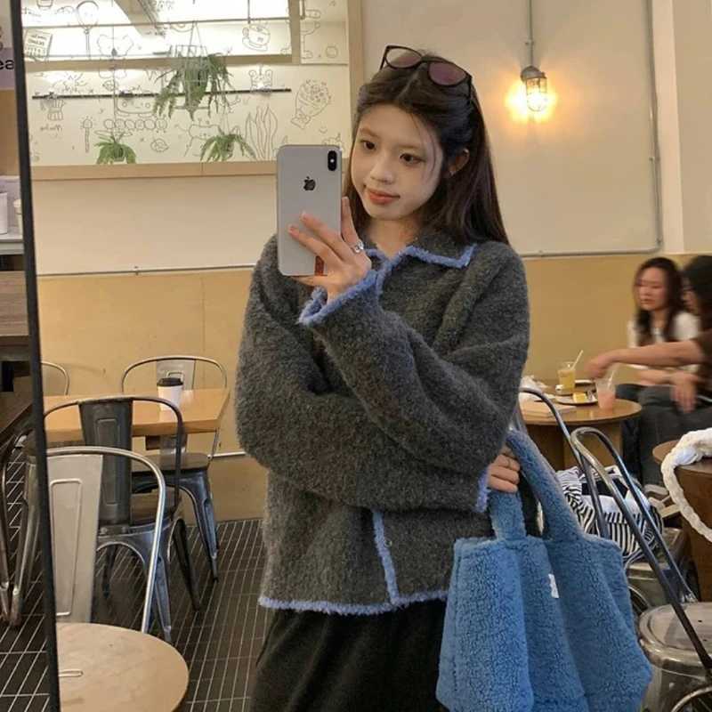 Autumn Winter Elegant Button Sweater Jacket New Retro Turndouwn Collar Sweater Casual Knitted Cardigan Jacket Sweet KnitwearT251028