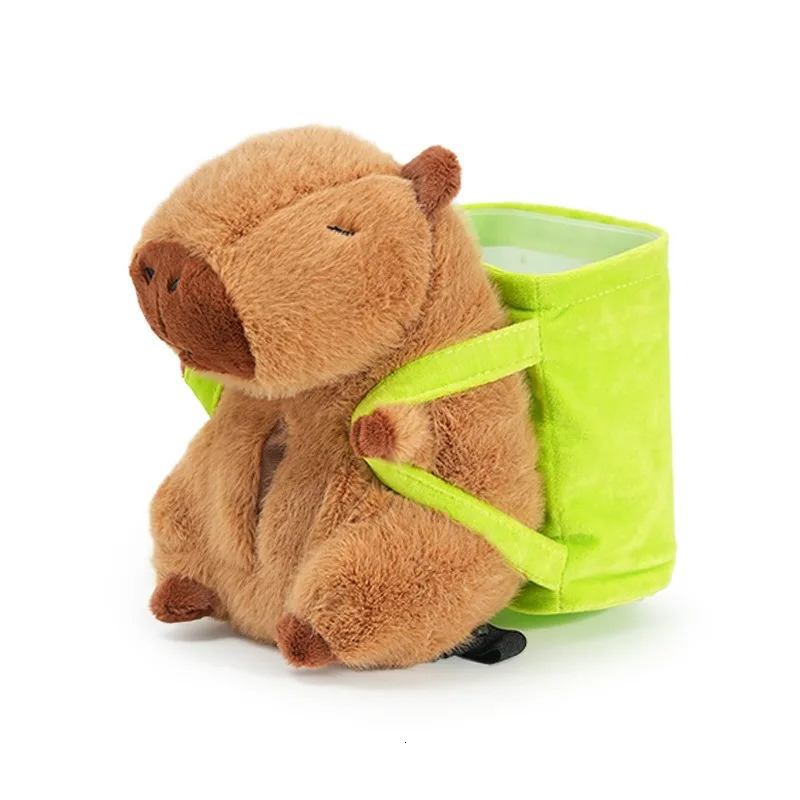 Car Tissue Boxes Capybara Plush Trash Bins Cute Interior Trash Car Storage Bucket Female Umbrella Key Phone Storage Box 251029