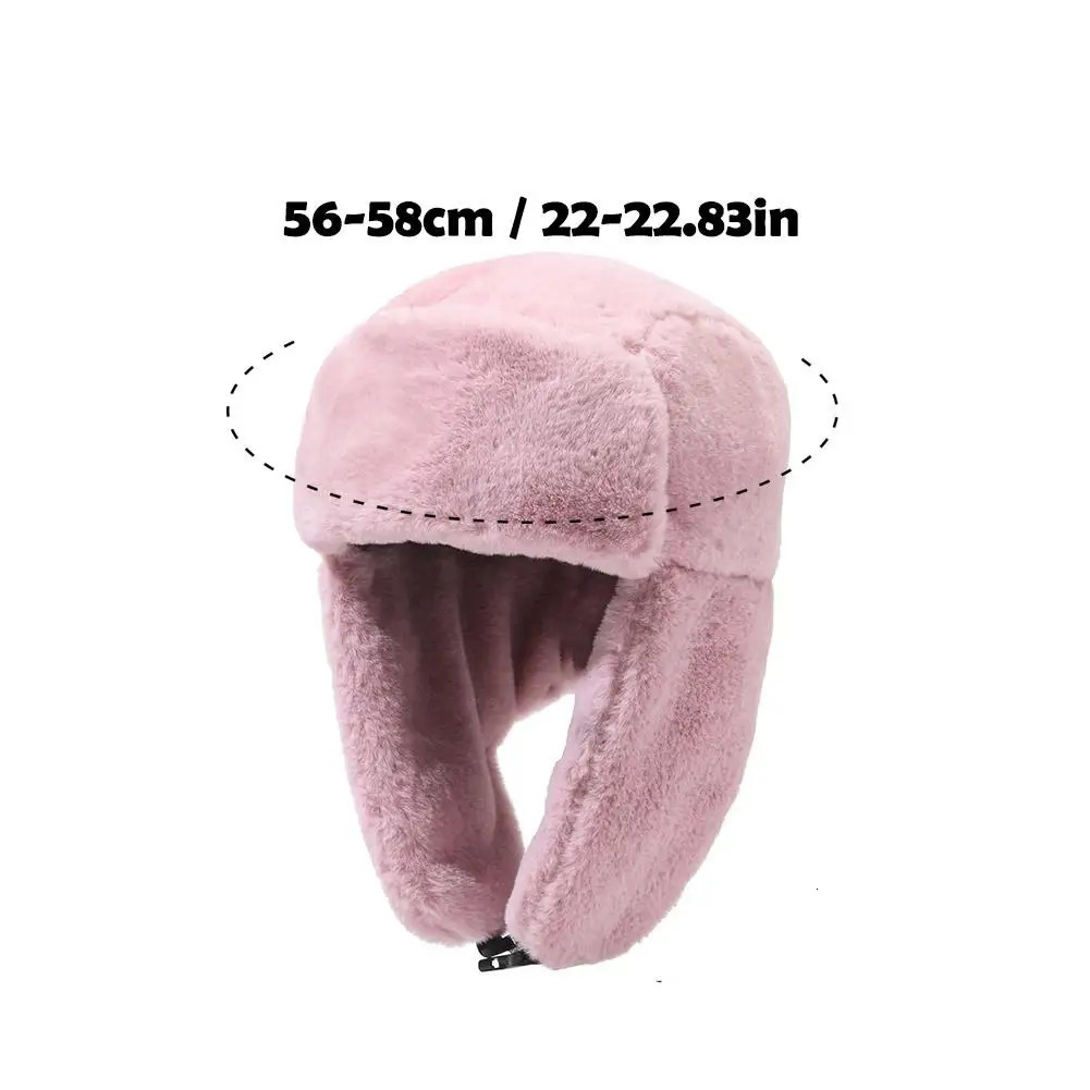 Womens Winter Adjustable Thickened Warm Beanie Russian Caps Korean Fashion Ushanka Earflap Pilot Hat Womens Trend Bomber Hat 251029