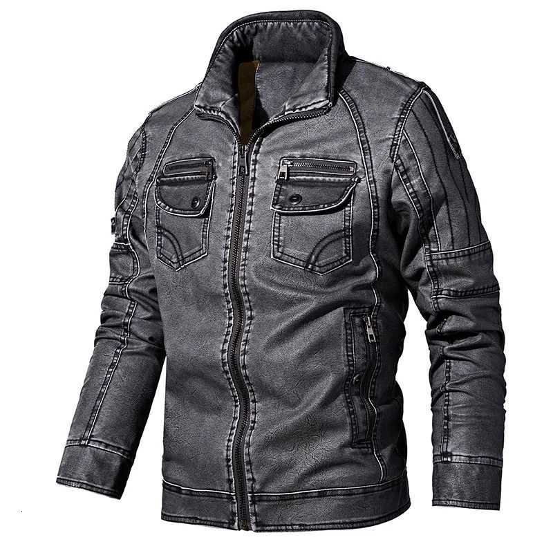 Mens Winter Leather Jackets Autumn Business Casual Thicken Fleece Coats Male Fashion Motorcycle Outwear Leather JacketT251029