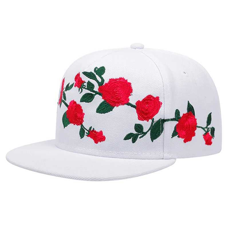 Fashion Fastball Rose Embroidery Hip Hop Baseball Cap Snapback Hat Adult Outdoor Casual Sun Bone Gorras HatsW251029