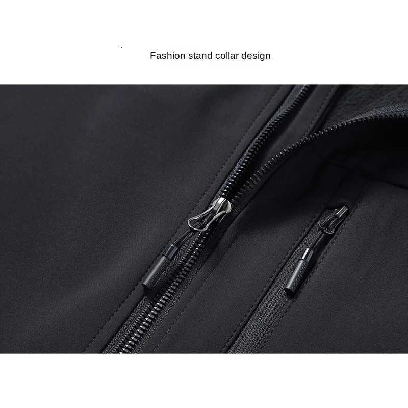 Soft shell thick vest mens autumn and winter work clothes plush jacket waterproof sleeveless windproof running sports vest W251029